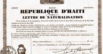 Lettre de naturalisation délivrée en 1940 suite au décret-loi du 29 mai 1939 octroyant la nationalité aux réfugiés juifs d’Haïti